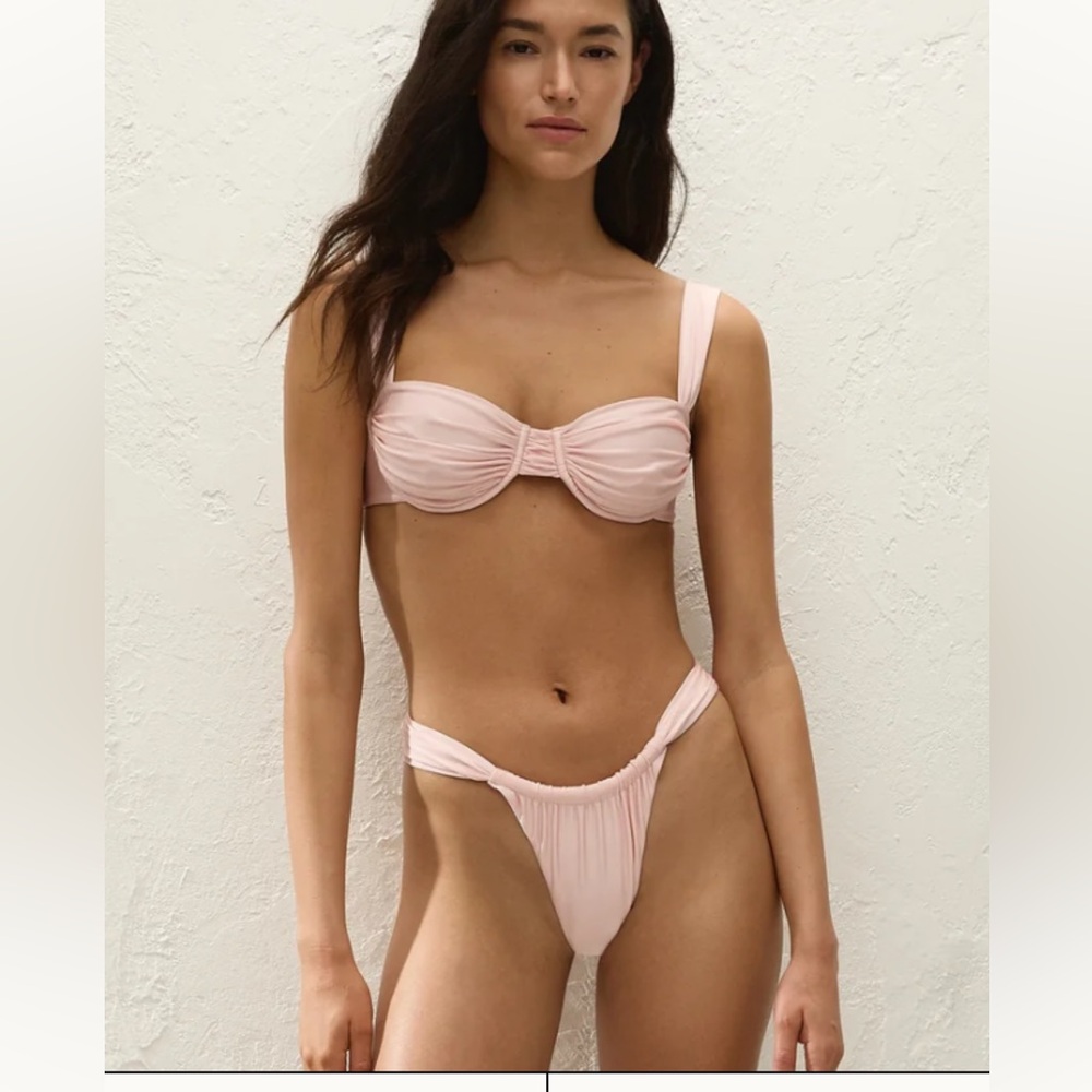 NWT Faithfull the Brand Andez Bikini Bottom & Sol Top, Color Blush